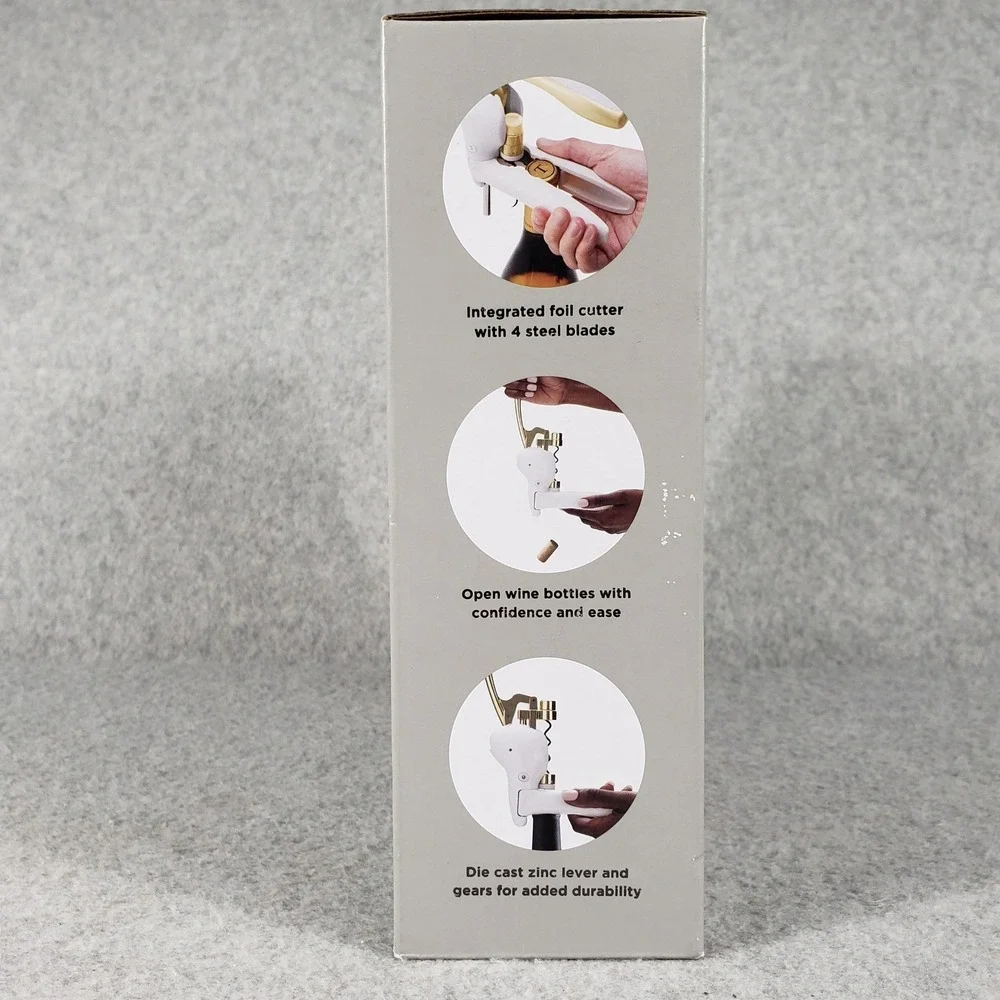 Rabbit Lever Corkscrew‎ White Wine Bottle Opener NIB Quiet Luxury Chic Gourmet
